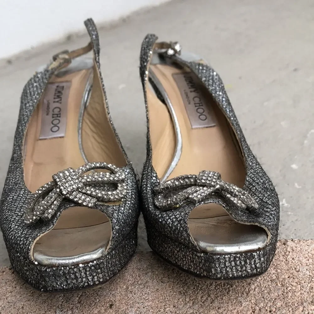 Jimmy Choo glitter n rhinestones